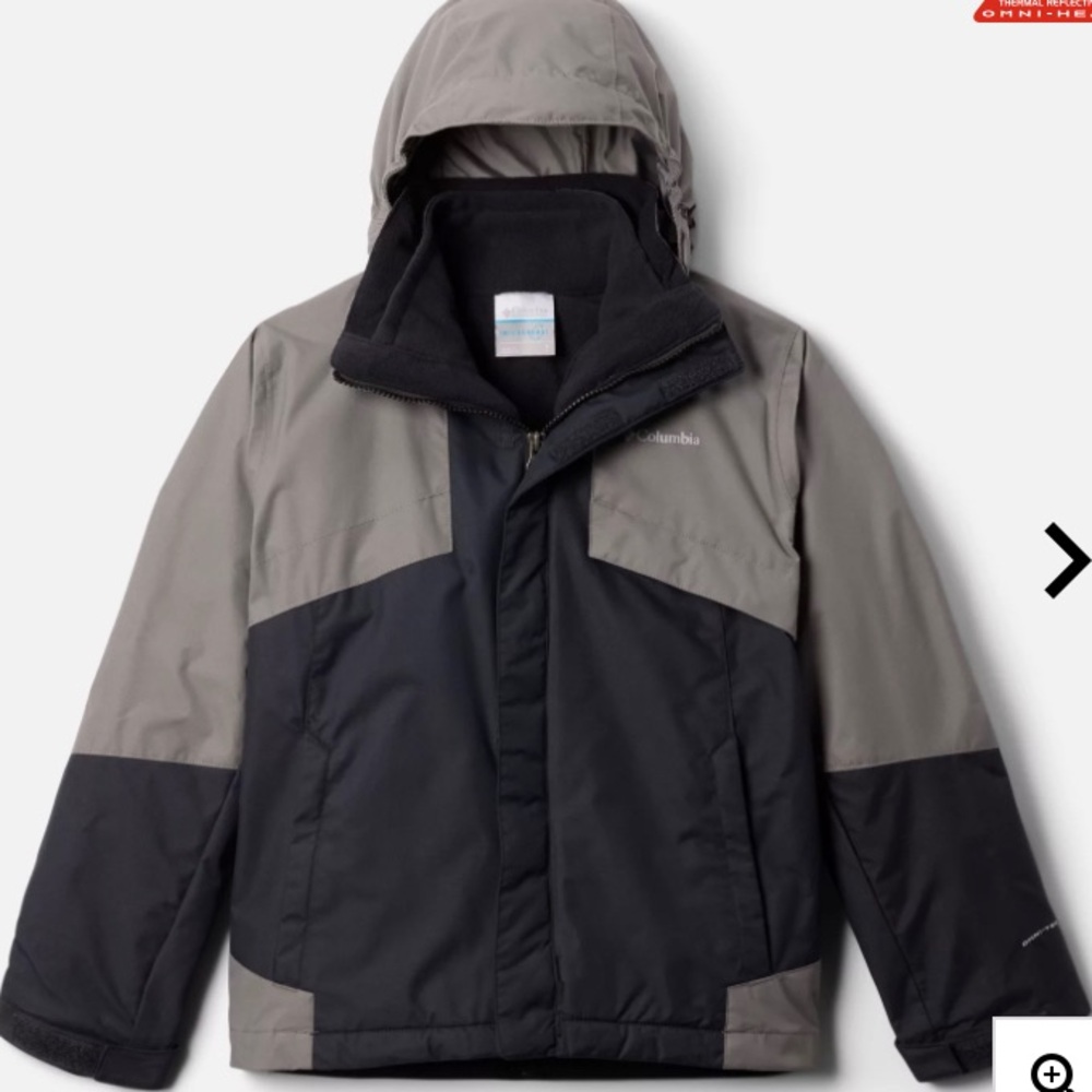 Columbia Kids' Black and Gray Jacket Omni Heat INTERCHANGE JACKET